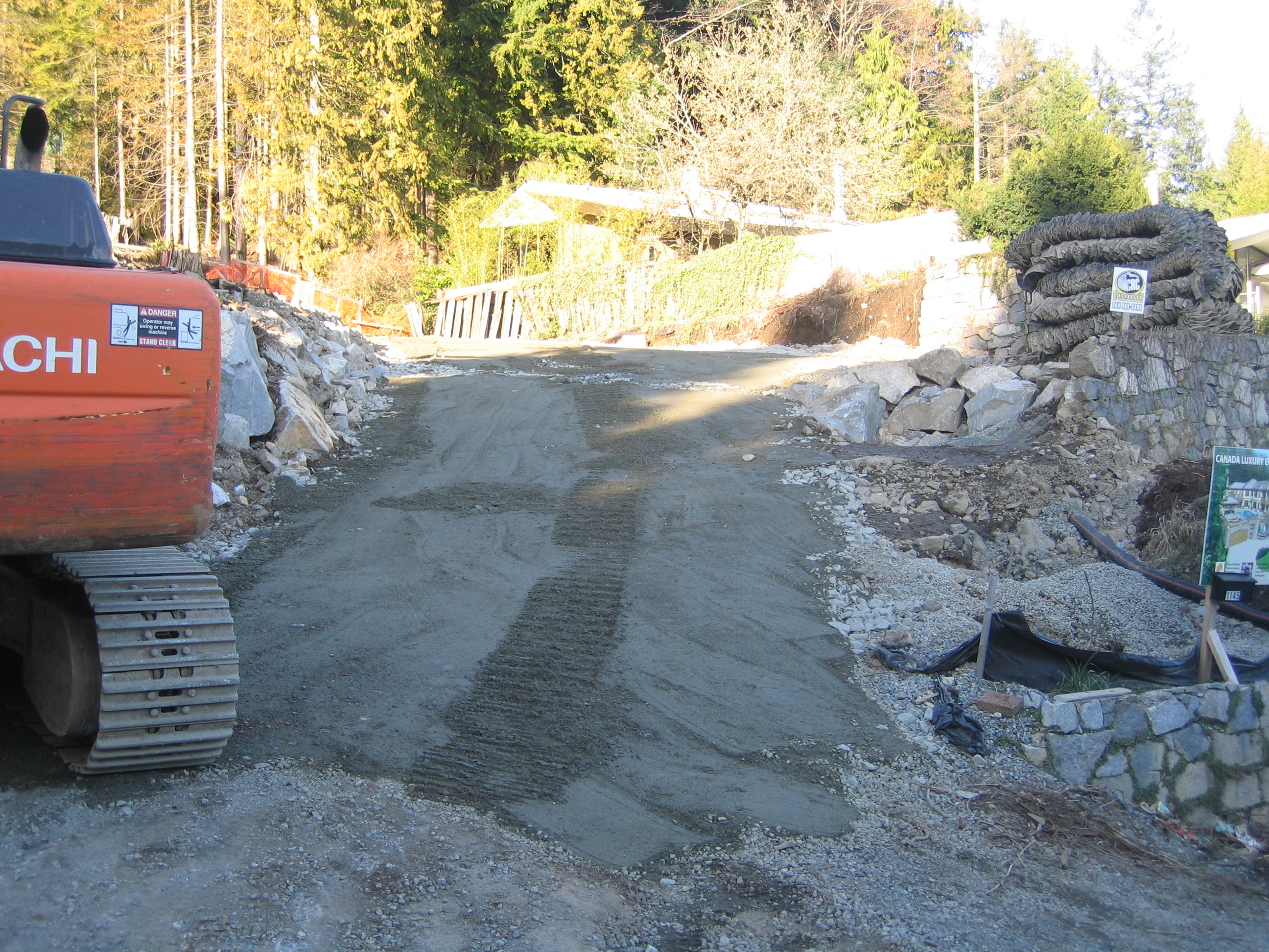 Driveway excavation begins