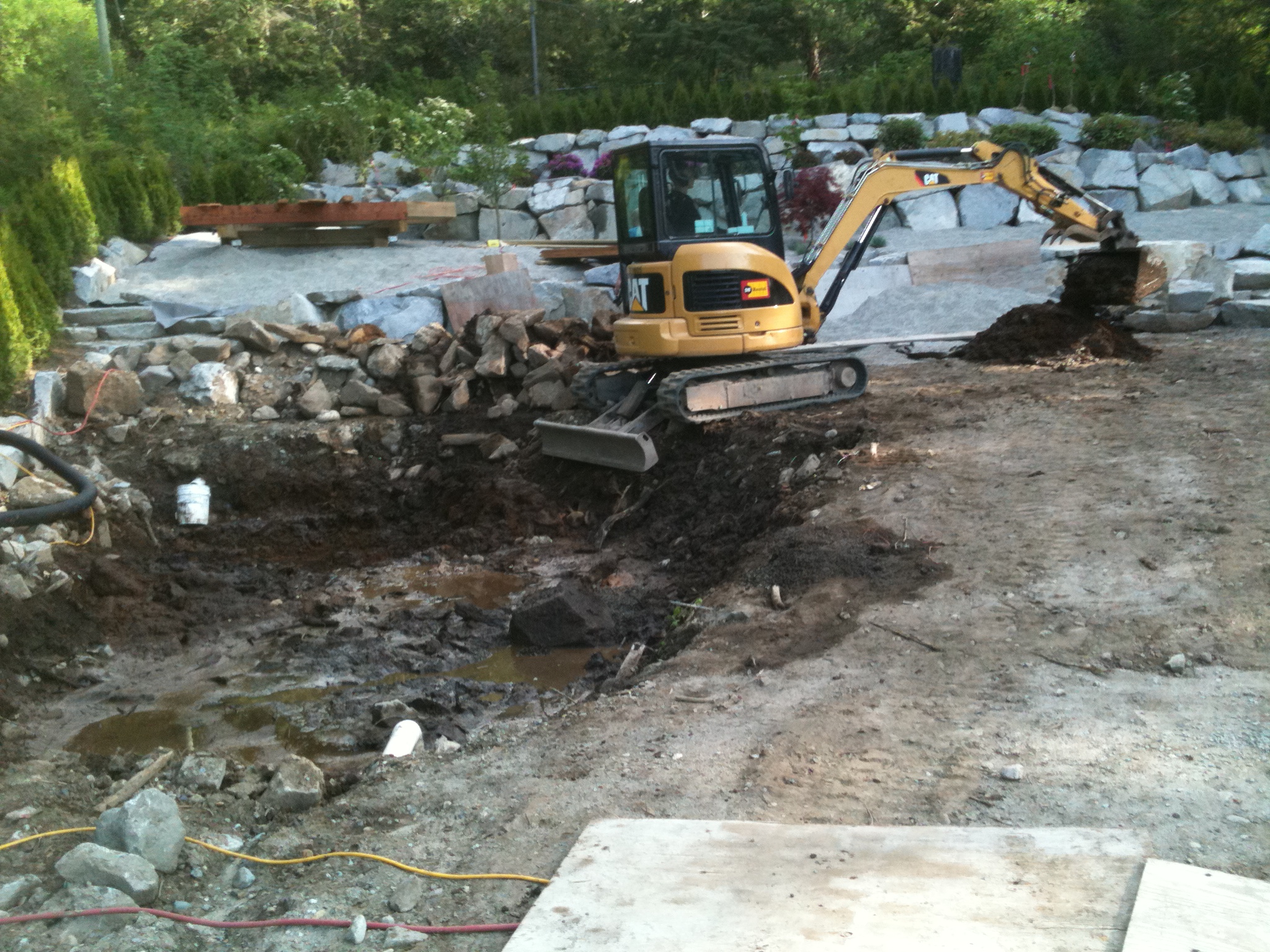 Pond under construction